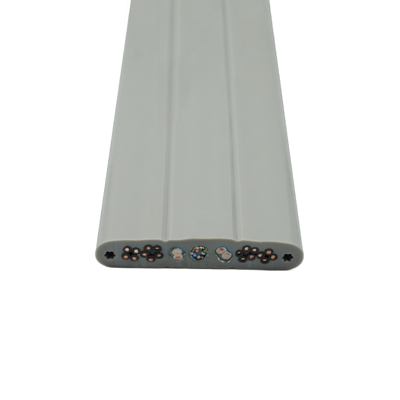 الكابل المسطح للمصعد ذو غلاف PVC المعزول بالنحاس مع سلك فولاذي